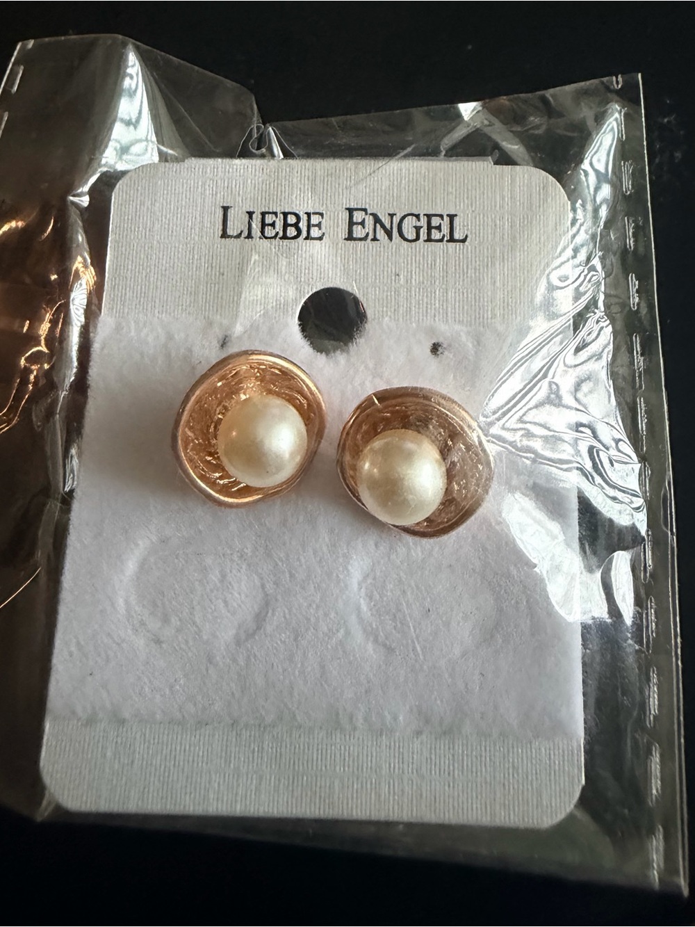 Gold-Tone Pearl Dome Stud Earrings